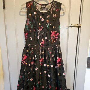 Unique Vintage Voodoo Vixon 1950s Style Womens Sleeveless Dress Large